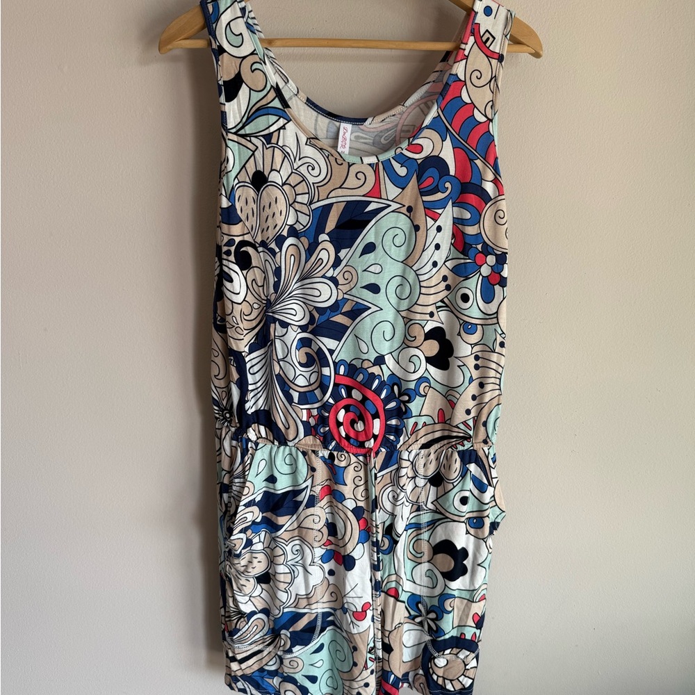 Colorful Abstract Print Sleeveless romper size medium